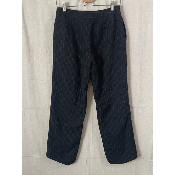 Vintage David N Petite Dark Academia Wool Pin Striped Trousers Women Size 8P - Picture 5 of 8